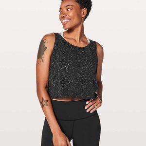 Lululemon Its A Tie Tank Top  Splatter Dye Black size 6/8